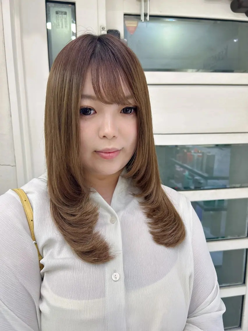 セミロング カラー シールエクステ エクステ レイヤーカット カット エクステ レイヤー/エクステ alpha下妻のヘアスタイル