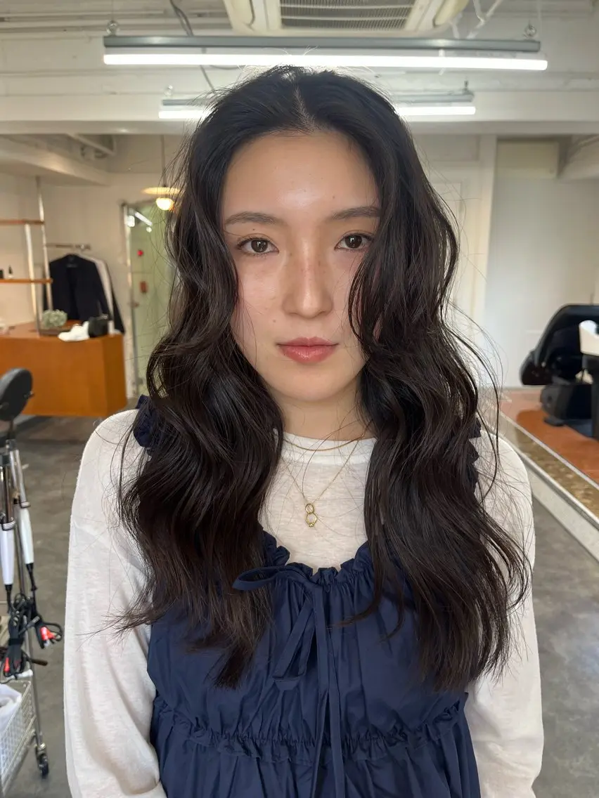 ロング カット レイヤー/ケアパーマ /ニュアンス/モードのヘアスタイル