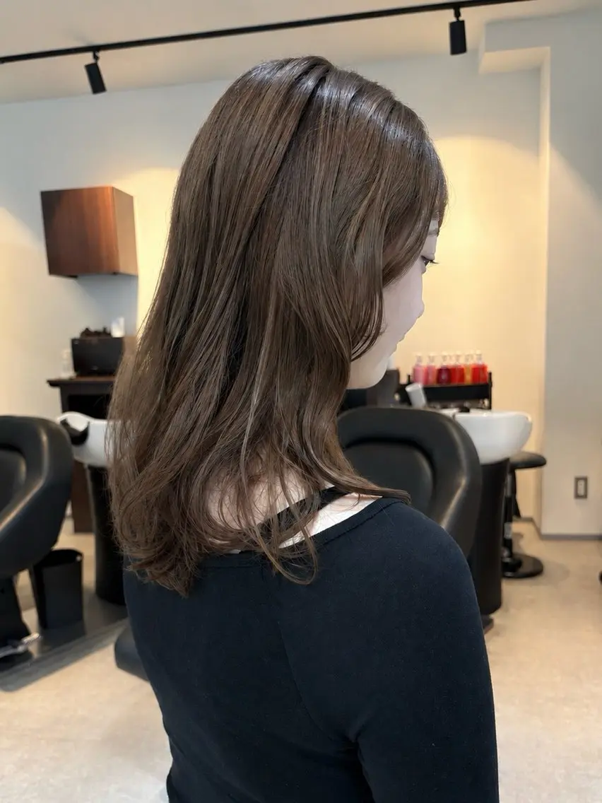 セミロング カラー ヘアカラー くすみダブルカラー/ ora🪡🤎のヘアスタイル