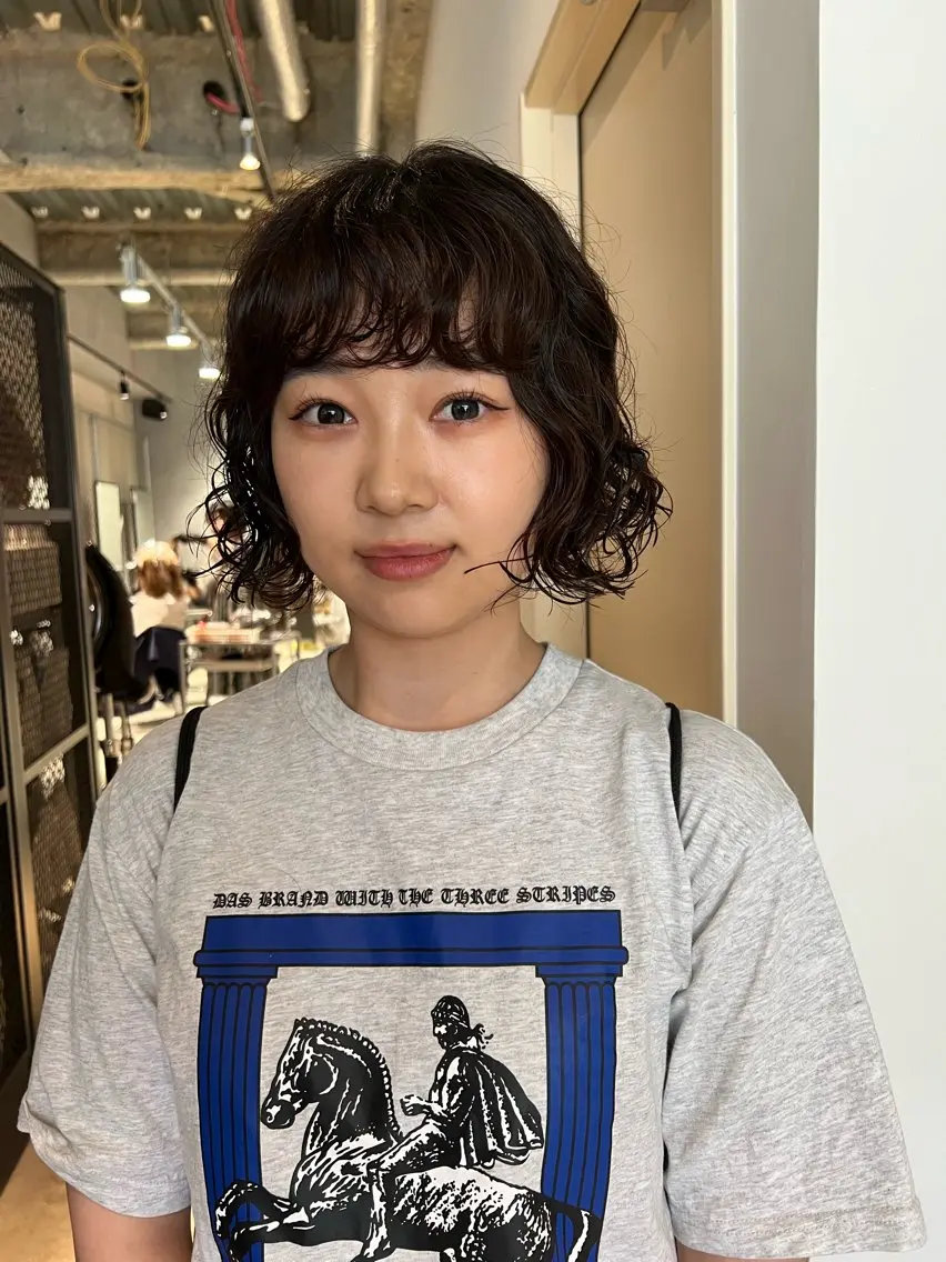 ミディアム カット パーマ 大澤 叶方のヘアスタイル