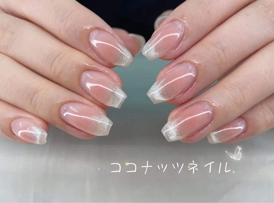 ネイル べっ甲ネイル フレンチネイル キラキラネイル マグネットネイル 大理石ネイル(マーブル) ハンドネイル 神田 ココナッツのネイルデザイン