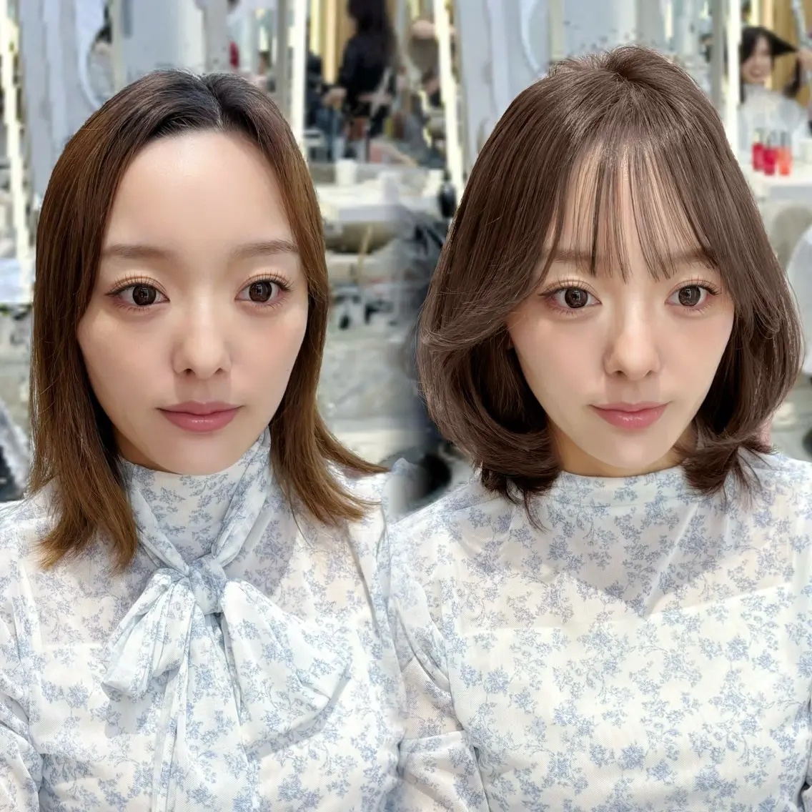 ミディアム カット ヘアカラー トリートメント かなこ/ミディアム レイヤー／ワンカールのヘアスタイル