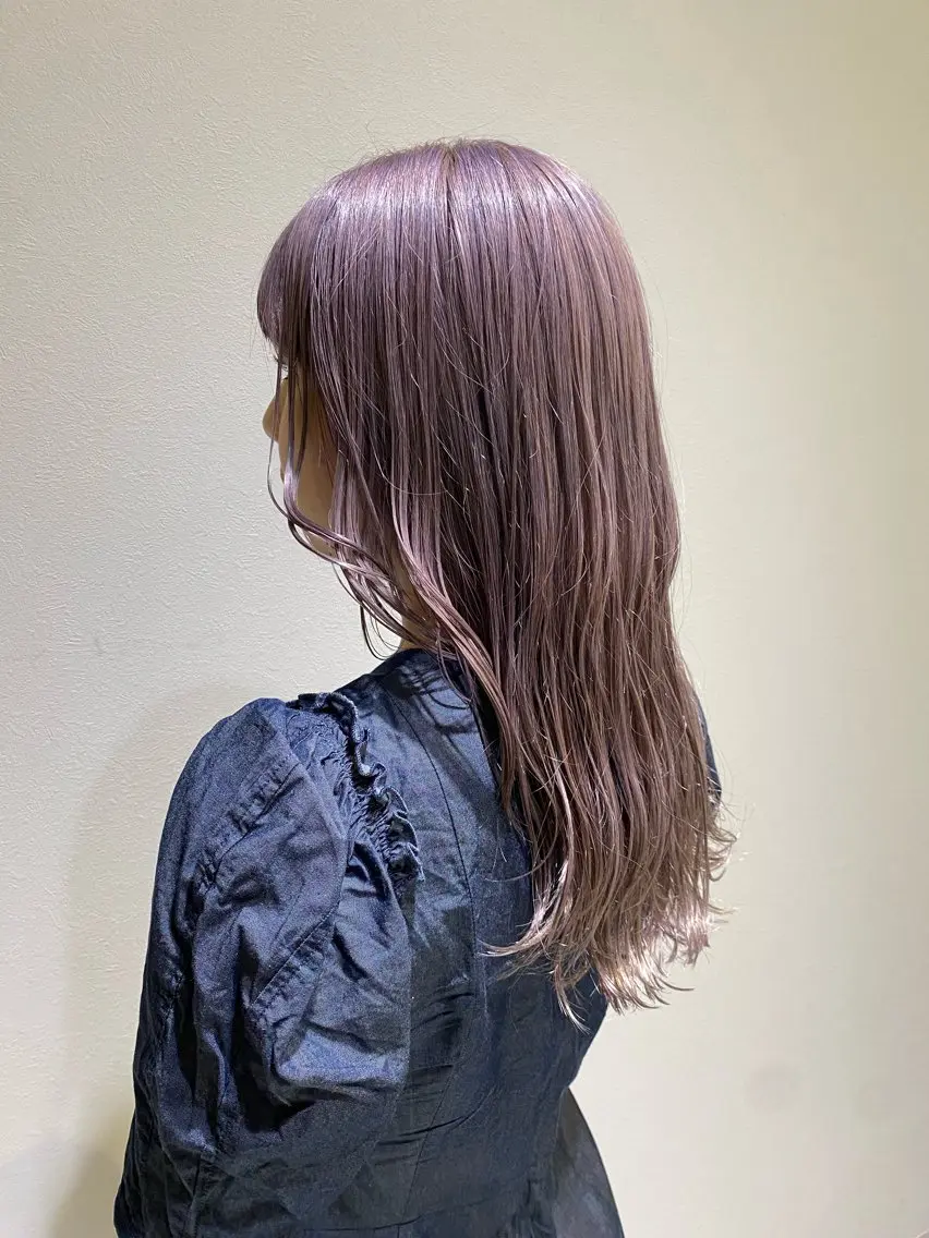 セミロング ピンクラベンダー カット ヘアカラー SARA古賀店 かすみ🐬🩵のヘアスタイル
