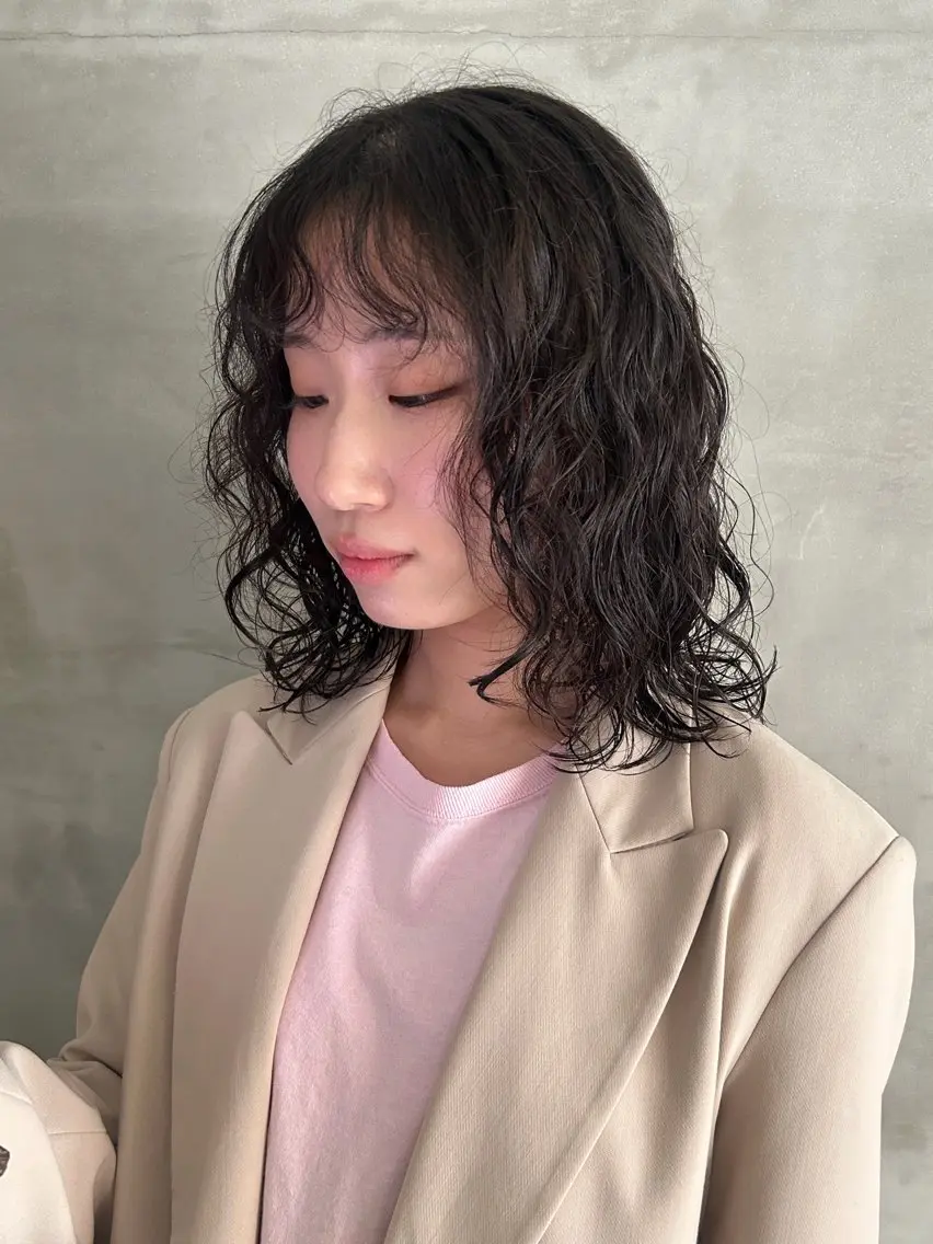 ミディアム パーマ カット パーマ トリートメント デザイン/アレンジ ❤︎イシイレイのヘアスタイル