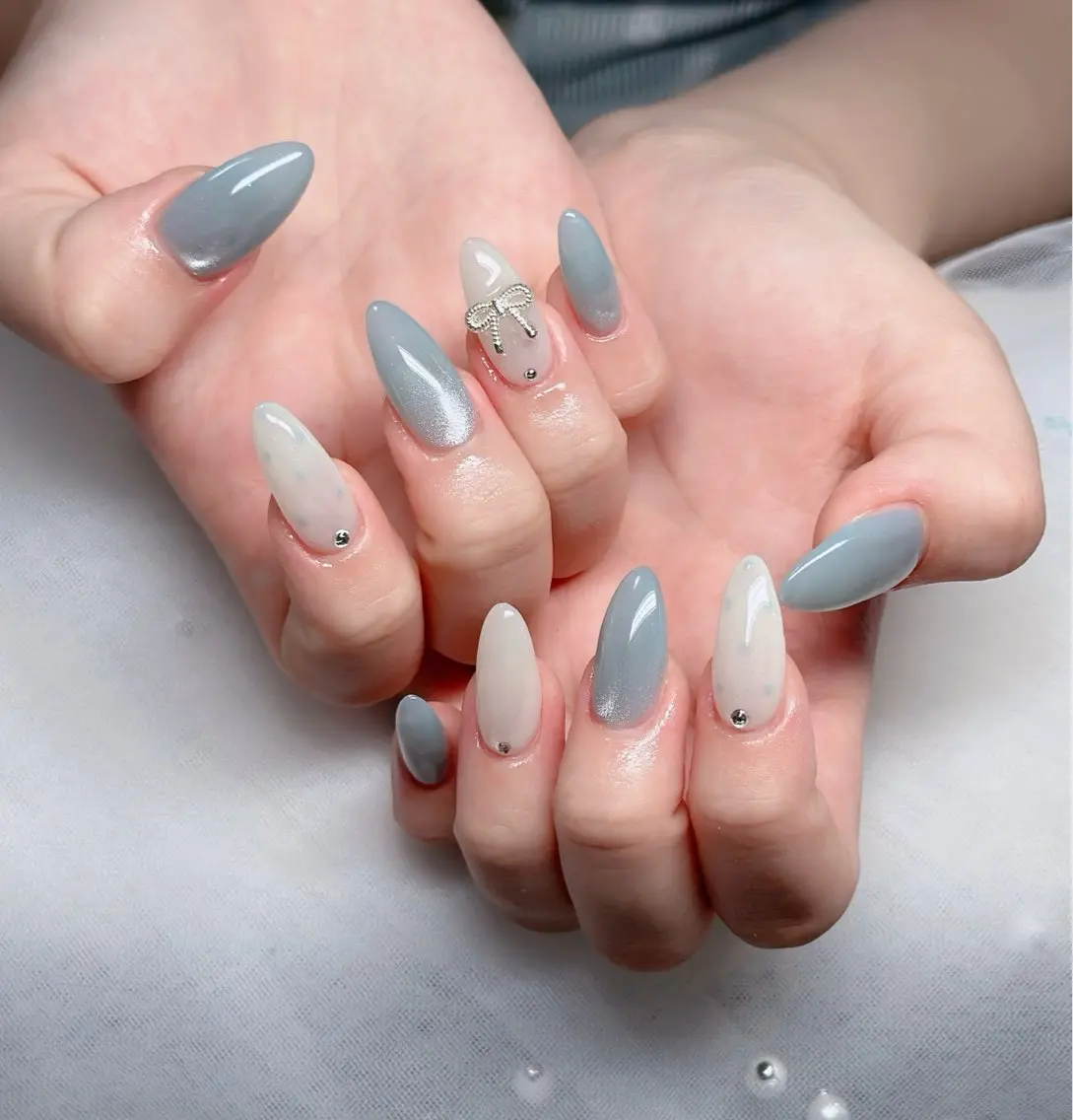 ネイル ハート キラキラネイル リボン ハンドネイル キノコ H.babynailのネイルデザイン