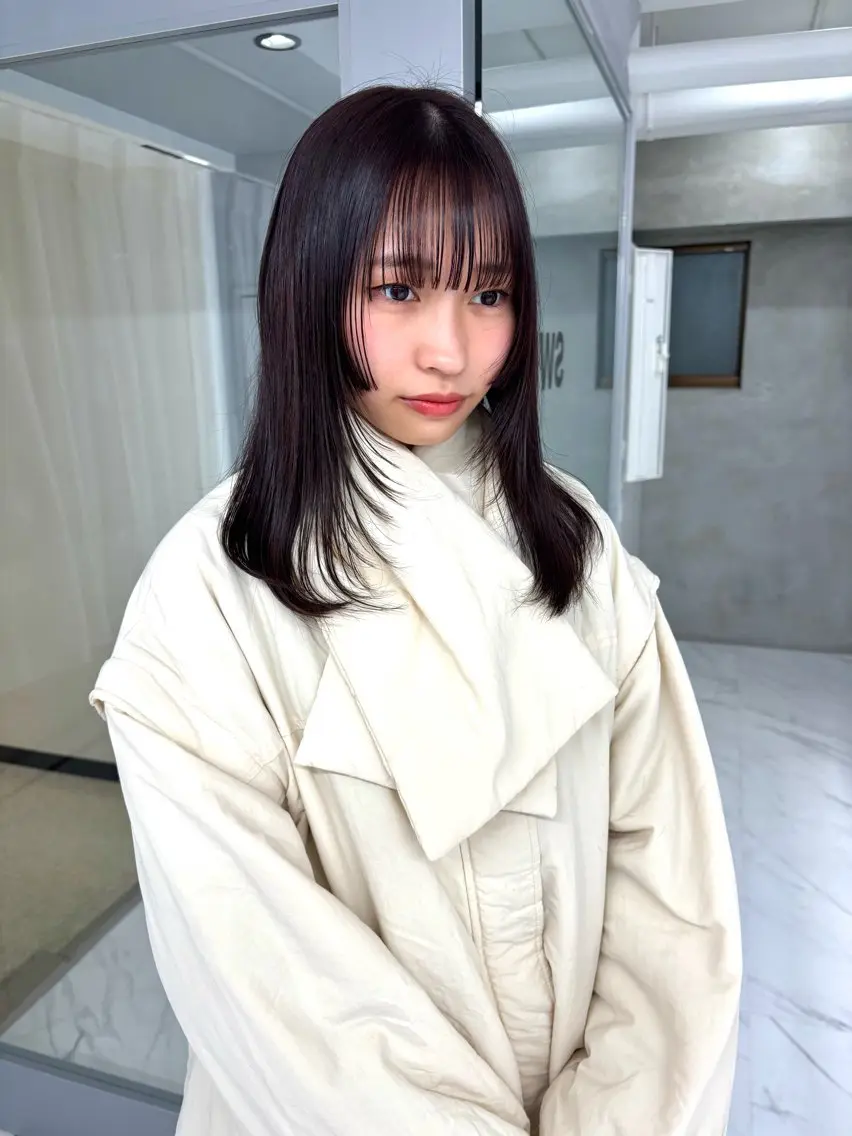 セミロング カラー 顔周りカット 姫カット レイヤーカット カット Miyu🎀レイヤー ／透明感カラー🪽のヘアスタイル
