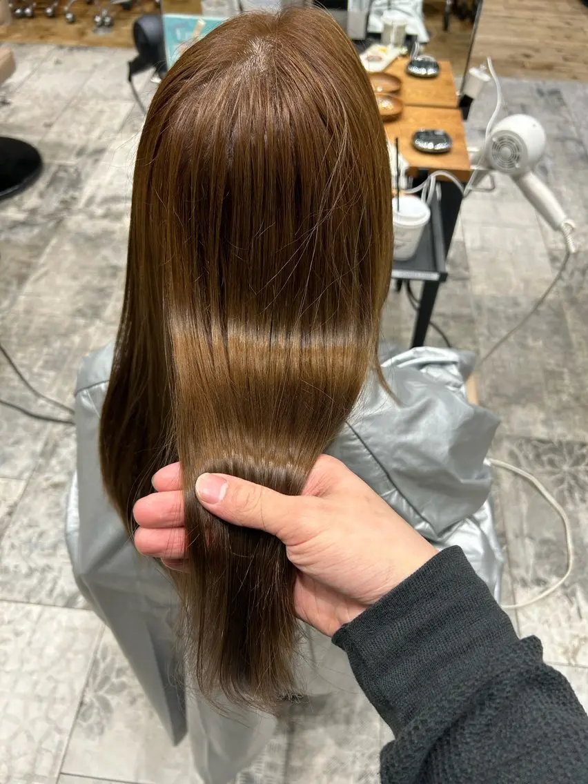 ロング カラー トリートメント ヘアカラー トリートメント 透明感カラー 大工廻あすやのヘアスタイル