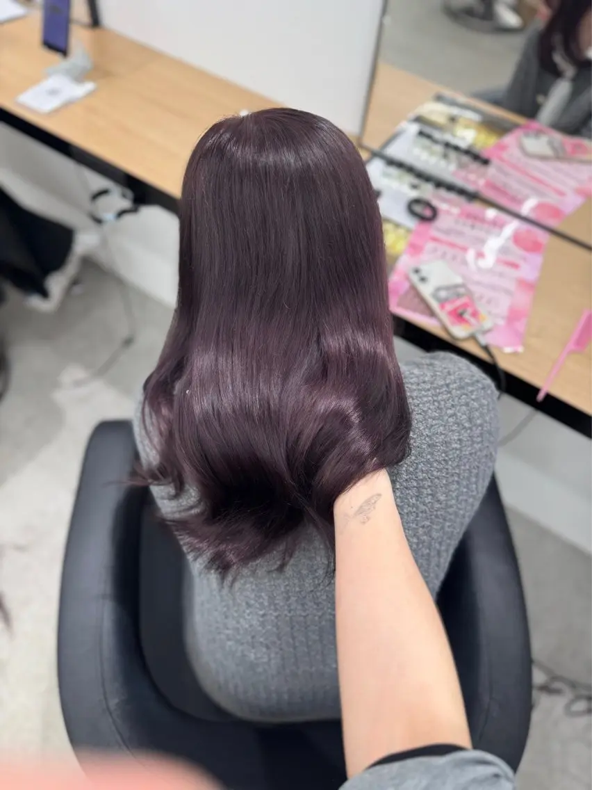 セミロング カラー ヘアアレンジ ヘアカラー トリートメント ヘッドスパ ヘアセット 🤍淡色ピンク&ラベ ンダーYUKI🤍のヘアスタイル
