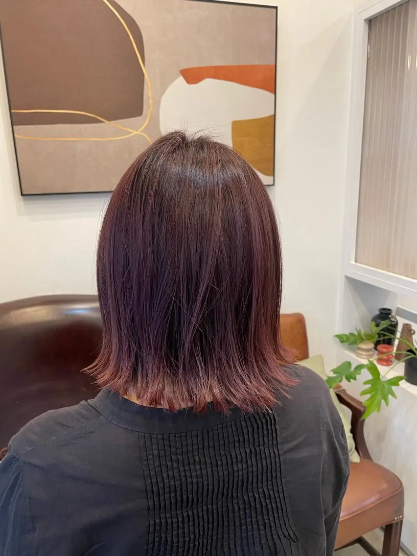 ミディアム カラー ブリーチ ヘアカラー 丹 優菜のヘアスタイル