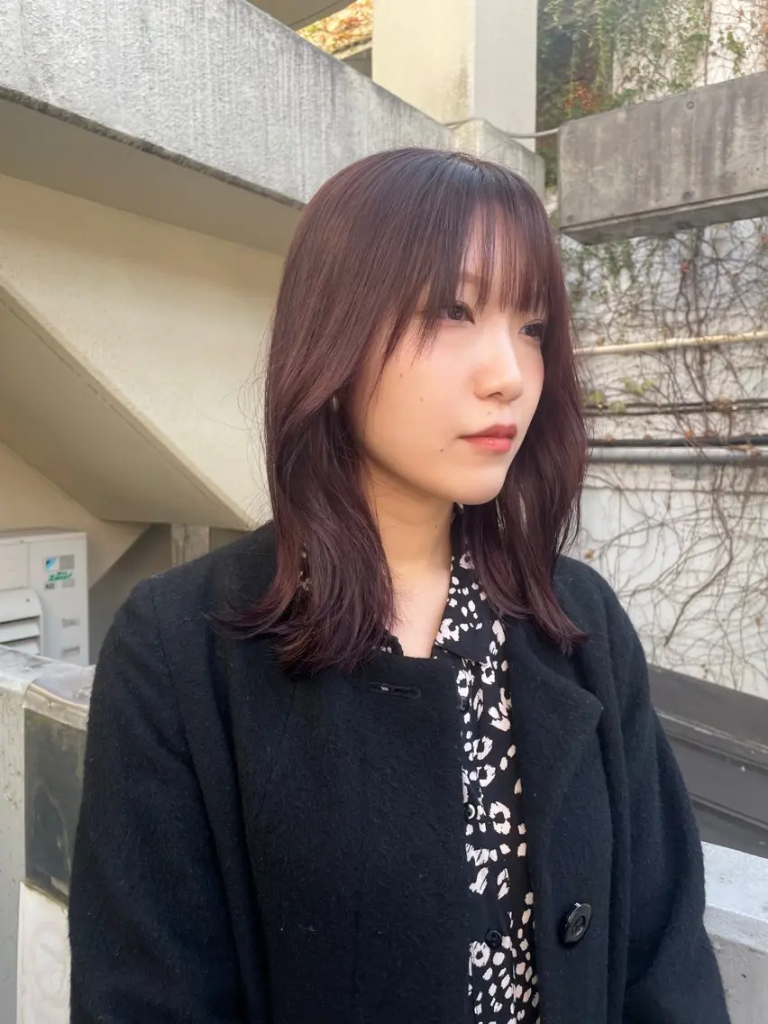 ミディアム カラー ヘアカラー トリートメント mei|顔まわり ×透明感カラーのヘアスタイル