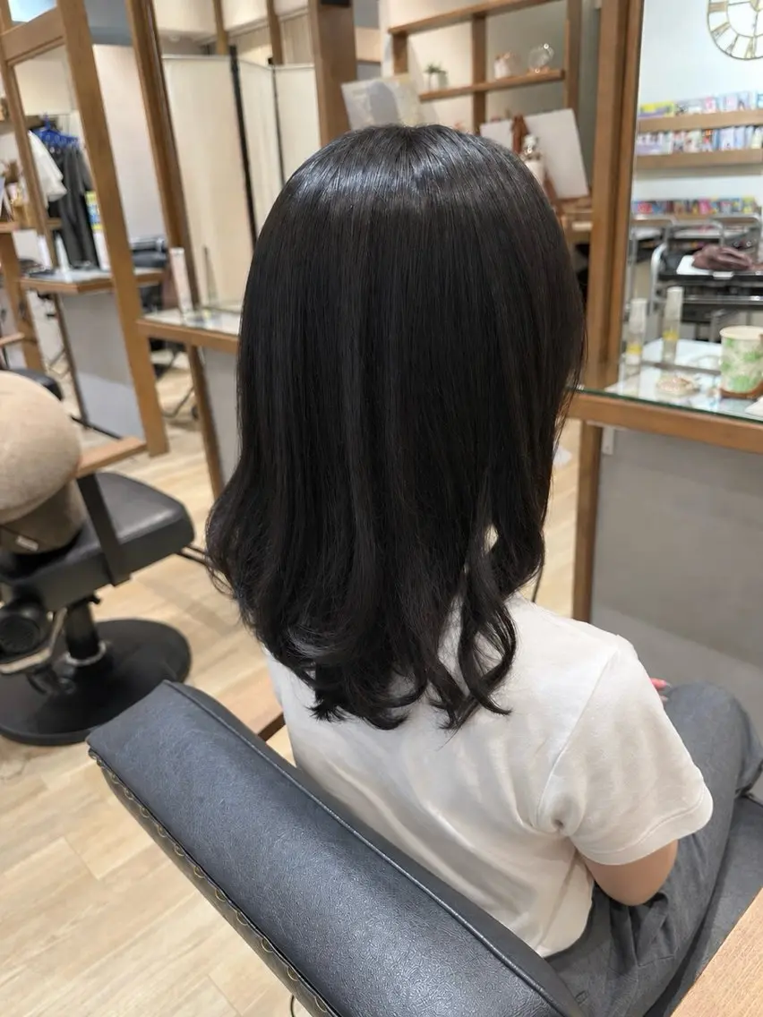 セミロング パーマ セミロングパーマ デジタルパーマ カット パーマ cheveux門仲 Hikaruのヘアスタイル