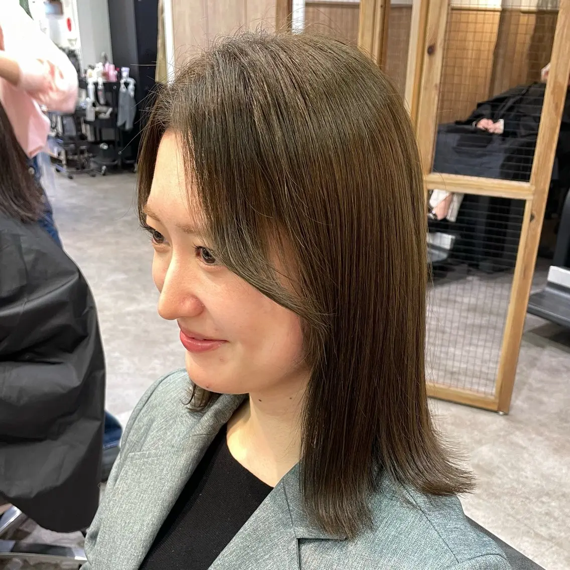 カット ヘアカラー トリートメント 銀座：似合わせカラー オリーブ🫒アレンジのヘアスタイル