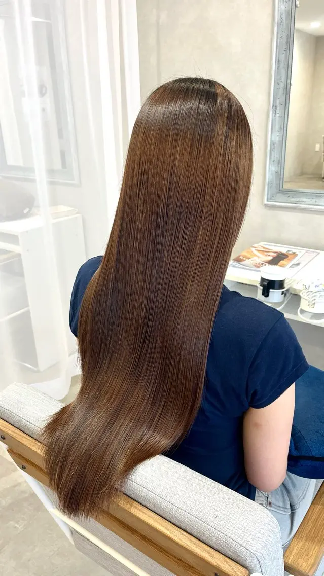 ロング 縮毛矯正 森 愛友のヘアスタイル