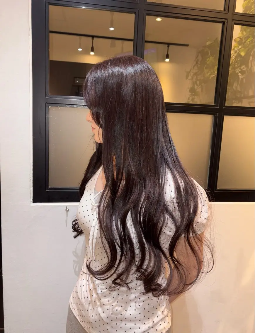 ロング カラー ブラウンカラー ピンクカラー ヘアカラー トリートメント 🪽MiYU🪽 艶カラー⁎⁺˳✧のヘアスタイル