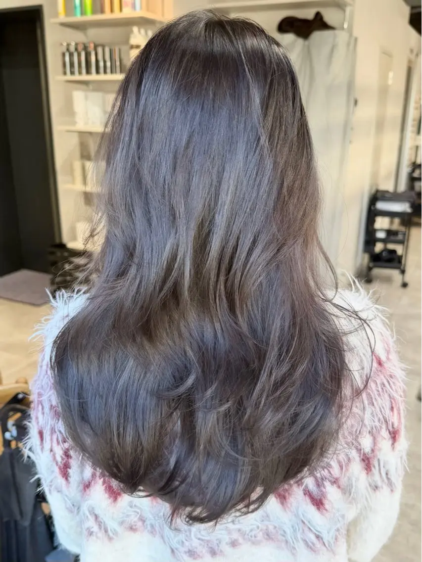 セミロング カット ヘアカラー トリートメント ✨透明感カラー/縮毛 恵比寿HAYATO✨のヘアスタイル