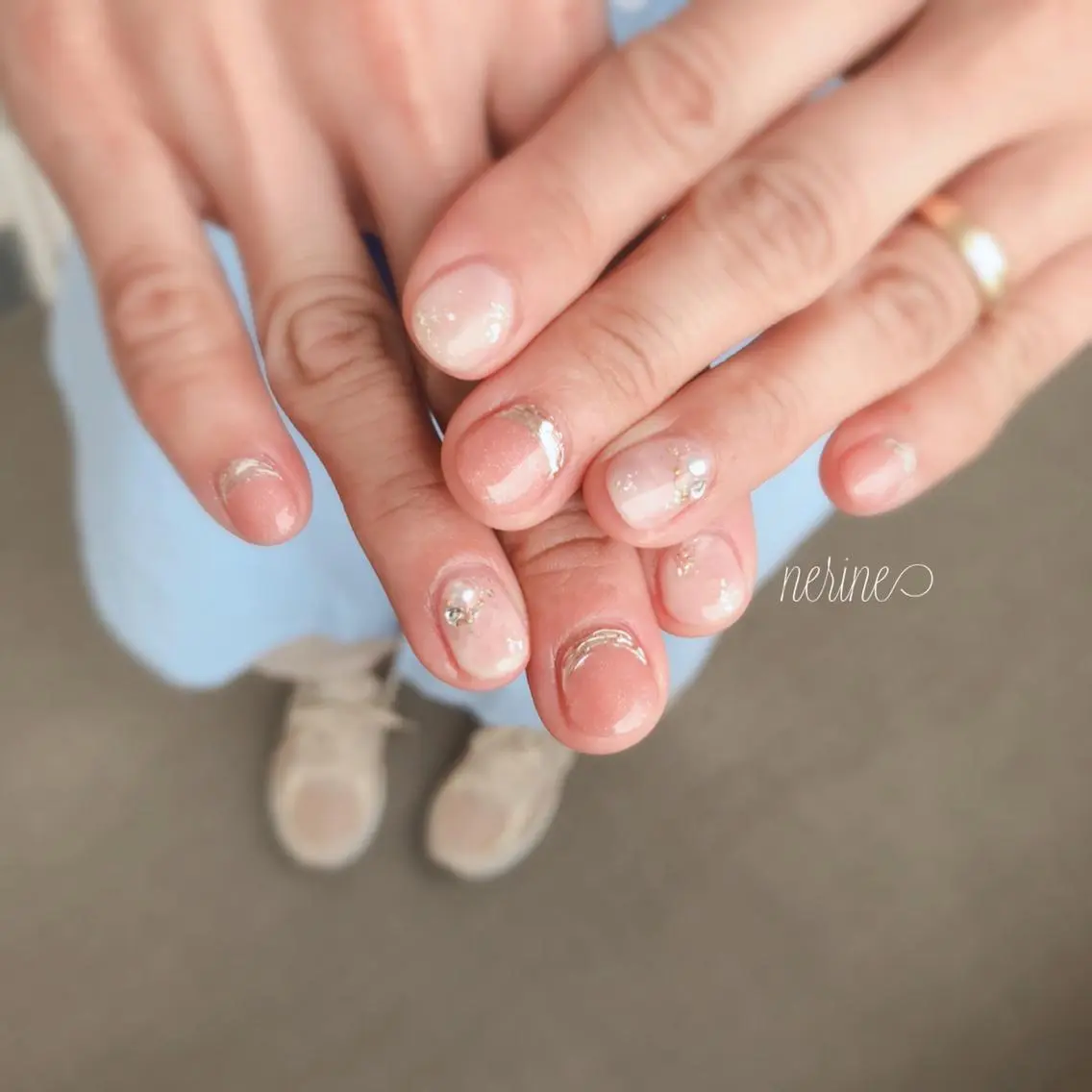 ネイル 大理石ネイル(マーブル) ミラーネイル NAILST Naomiのネイルデザイン