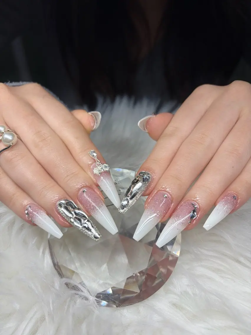 ネイル アートネイル オーロラネイル チークネイル 長さ出し フットネイル ハンドネイル Chan nailsのネイルデザイン