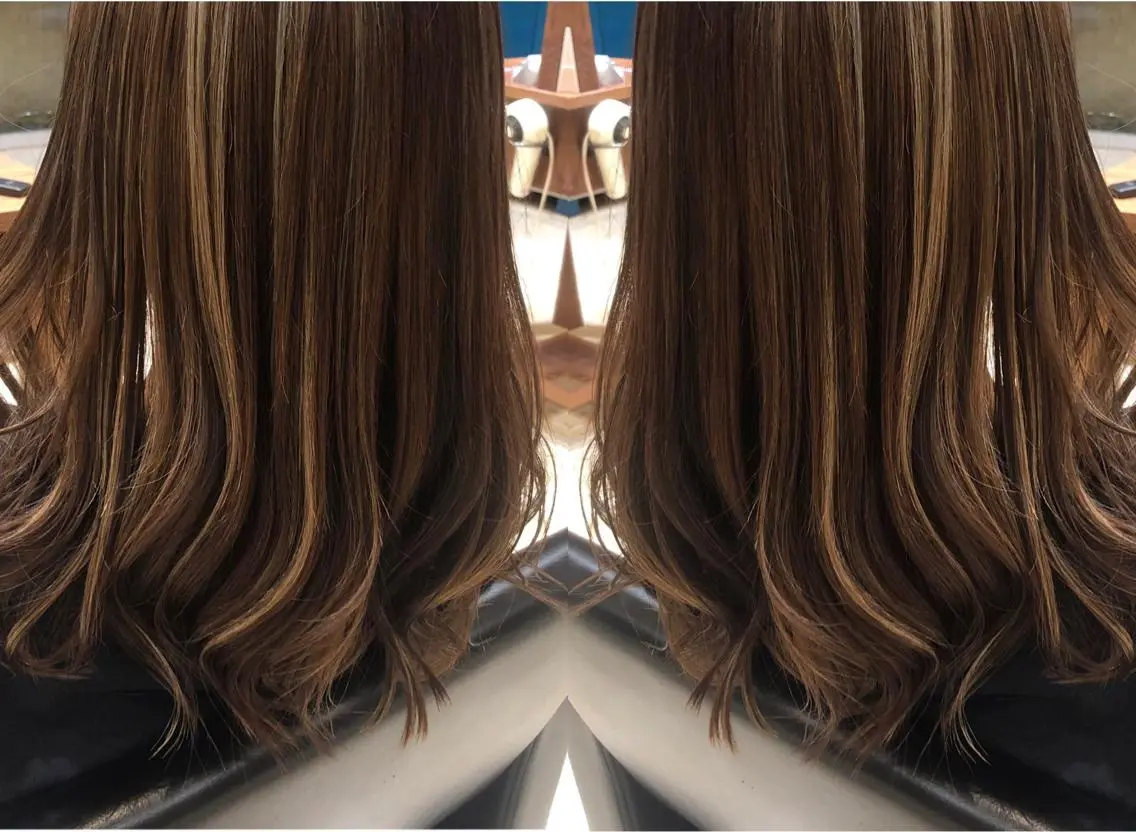 セミロング カラー 湯浅  隆のヘアスタイル
