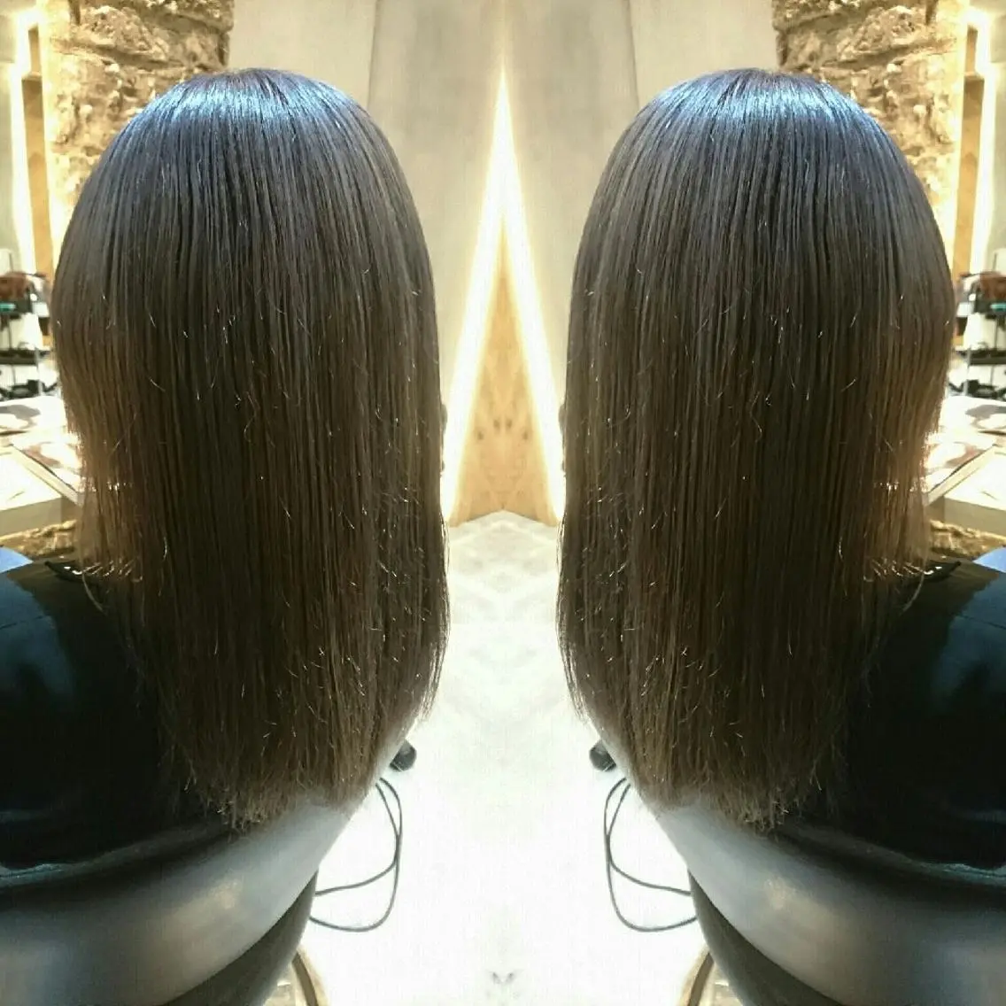ミディアム カラー ブリーチ ブルーカラー ブルージュ センター南 SEIJIのヘアスタイル