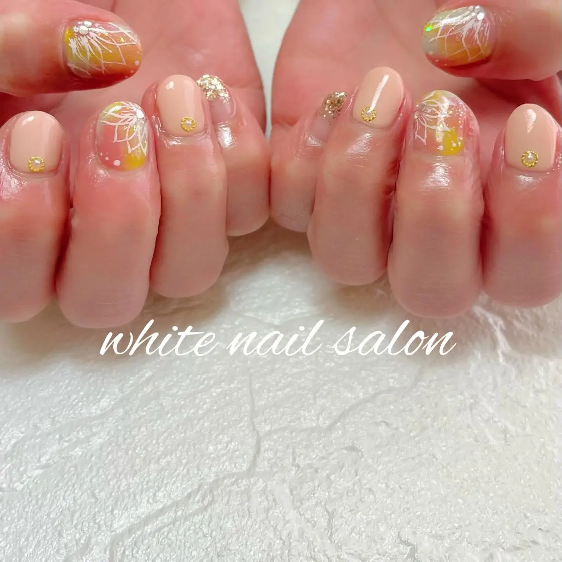 ネイル フットネイル ジェルネイル ハードジェル ラメ(グリッター) 持ち込み ハンドネイル white nail salonのネイルデザイン