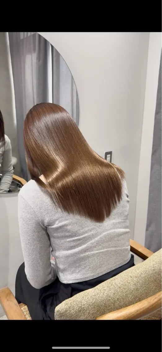ロング パーマ 髪質改善 トリートメント ストレートパーマ 野間 祐哉のヘアスタイル