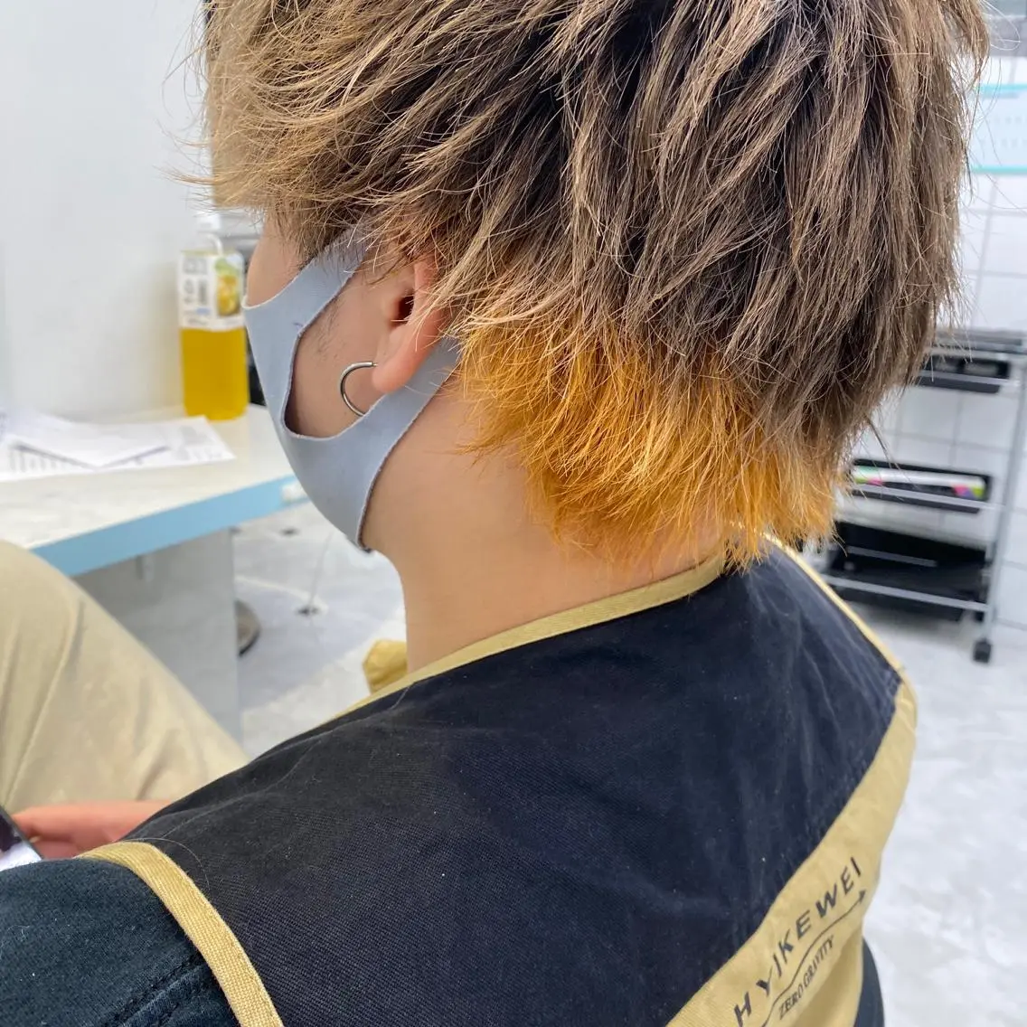 ショート カラー ヘアアレンジ メンズ メンズブリーチ メンズハイトーン メンズインナーカラー ブリーチ 透明感カラー ダブルカラー｜ なおき｜池袋美容師のヘアスタイル
