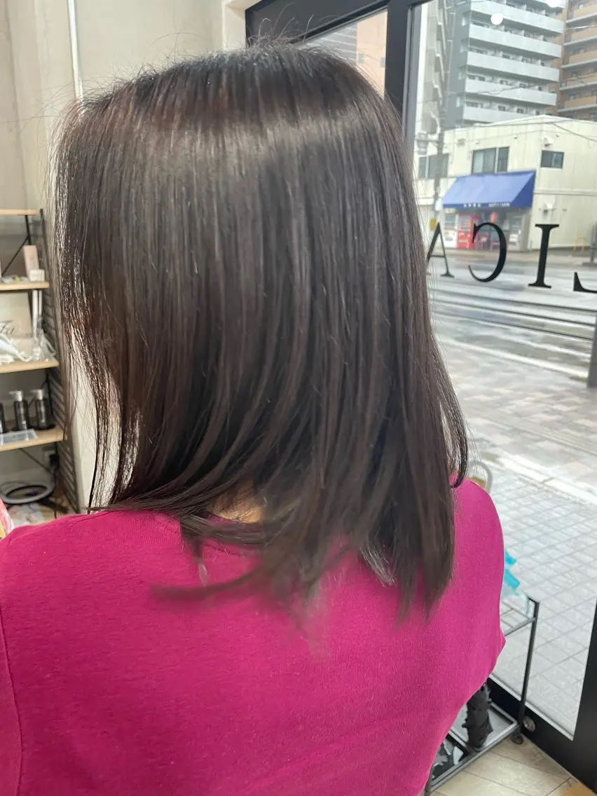 ミディアム 縮毛矯正 佐野 広祐のヘアスタイル