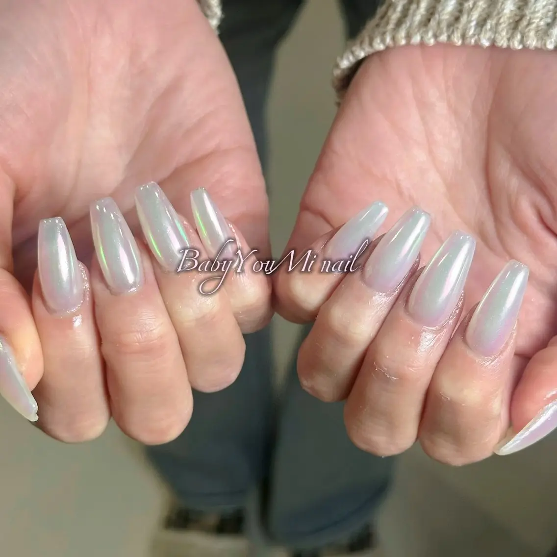 ネイル オーロラネイル 成人式 フットネイル フレンチネイル ジェルネイル ハンドネイル BabyYouMi nailのネイルデザイン