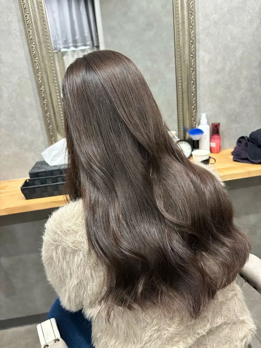 ロング カラー ショコラグレージュ グレージュ ヘアカラー 透明感カラー/ ブリーチ無し/RYOのヘアスタイル
