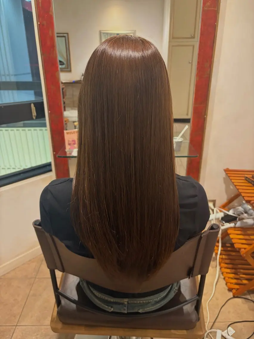 ロング チョコレートブラウン 🫧 舘藤 陽菜 🤍のヘアスタイル