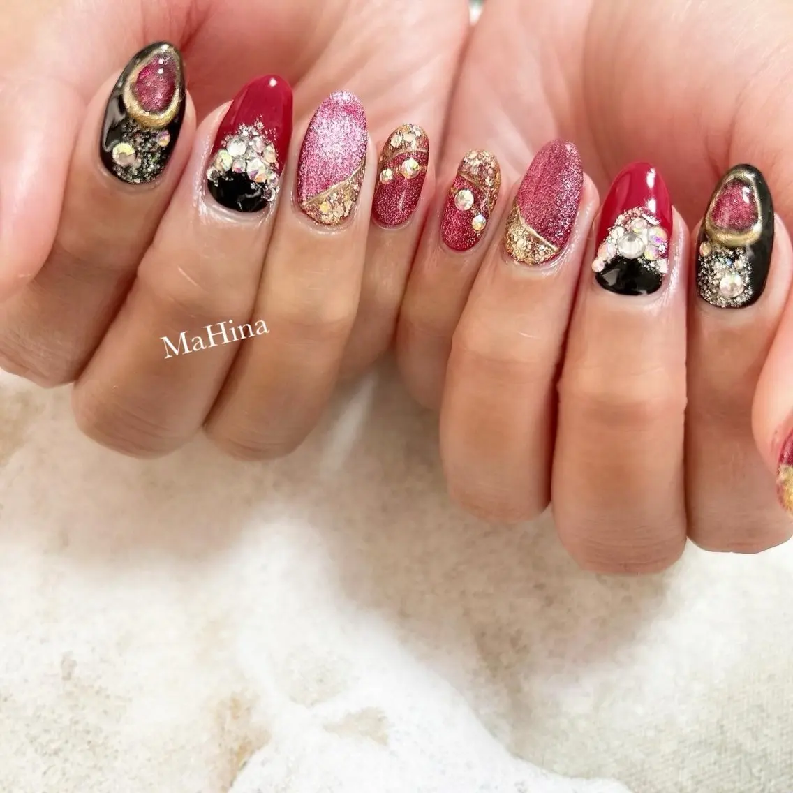 ネイル 成人式 持ち込み Le Vernis MaHina・まひなのネイルデザイン