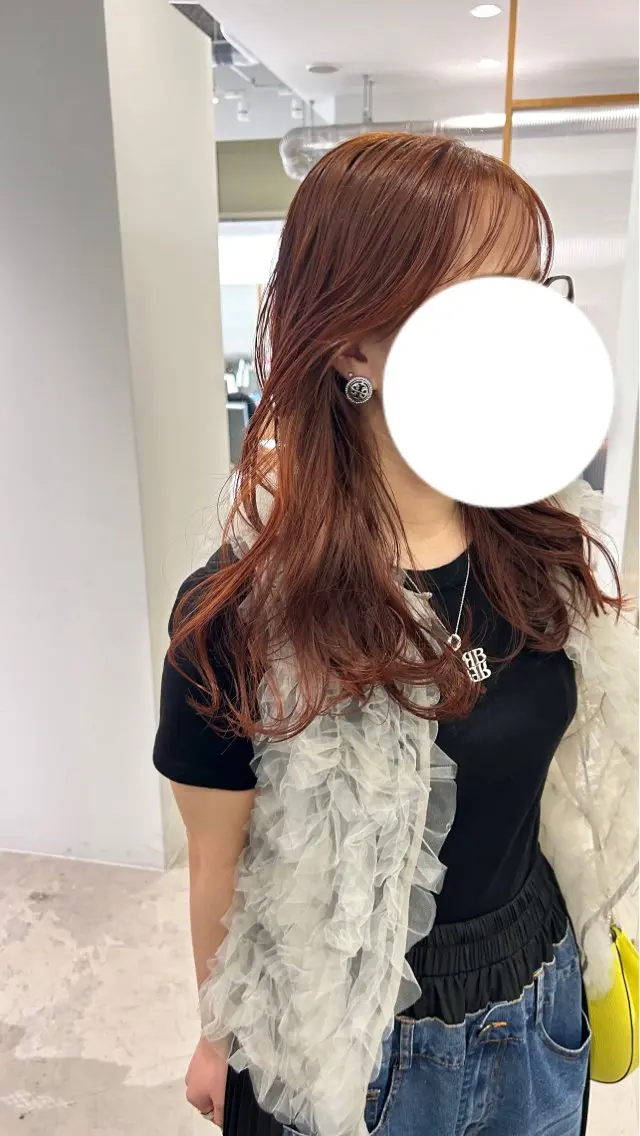 ロング カラー ブリーチ ダブルカラー ブリーチなしカラー ashiato mizukiのヘアスタイル