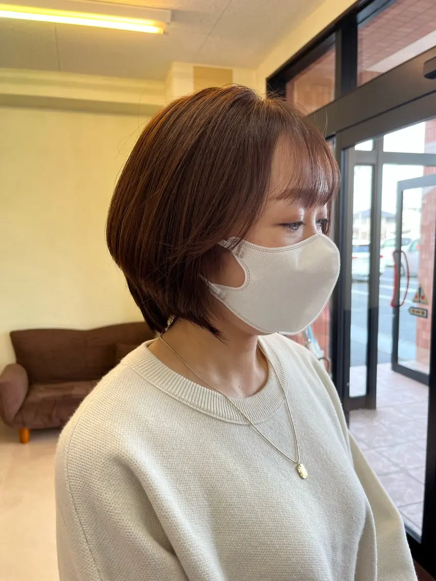 ショート くびれヘア 顔周りカット ショートヘア 小顔カット ウルフカット カット ヘアカラー 樋口智士/倉敷/中庄 /髪質改善/縮毛矯正のヘアスタイル