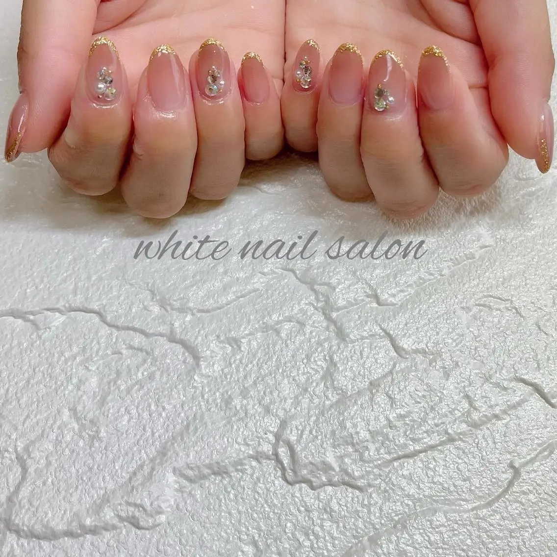 ネイル フットネイル ジェルネイル ハードジェル ラメ(グリッター) 持ち込み ハンドネイル white nail salonのネイルデザイン