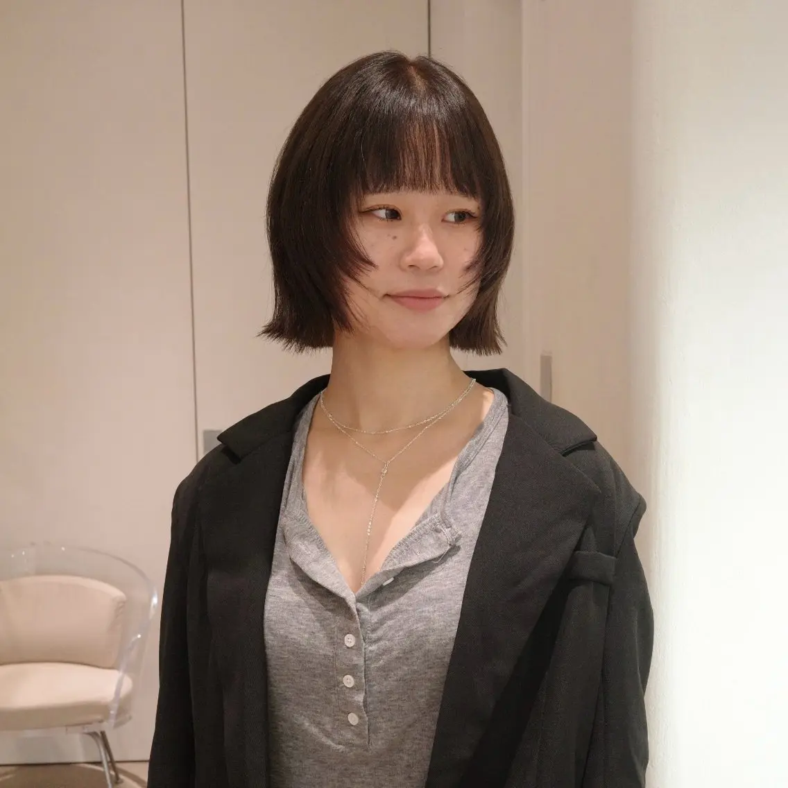 ショート カラー ボブレイヤー ブラウンカラー 透明感カラー ボブ 顔周りカット カット ヘアカラー ボブ/ハッシュボブ 【渋谷】コウのヘアスタイル