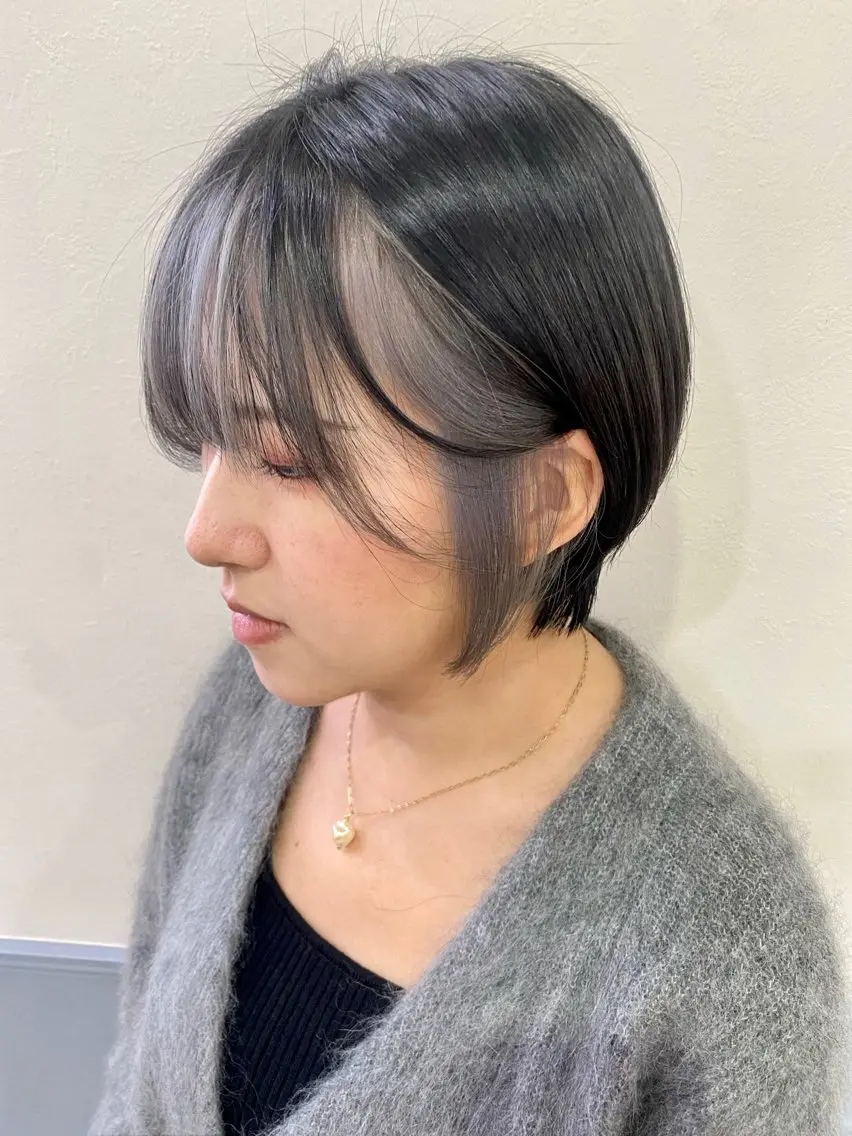 ショート ミストバング ヘアカラー GINZARay2 風本朱里🐥のヘアスタイル