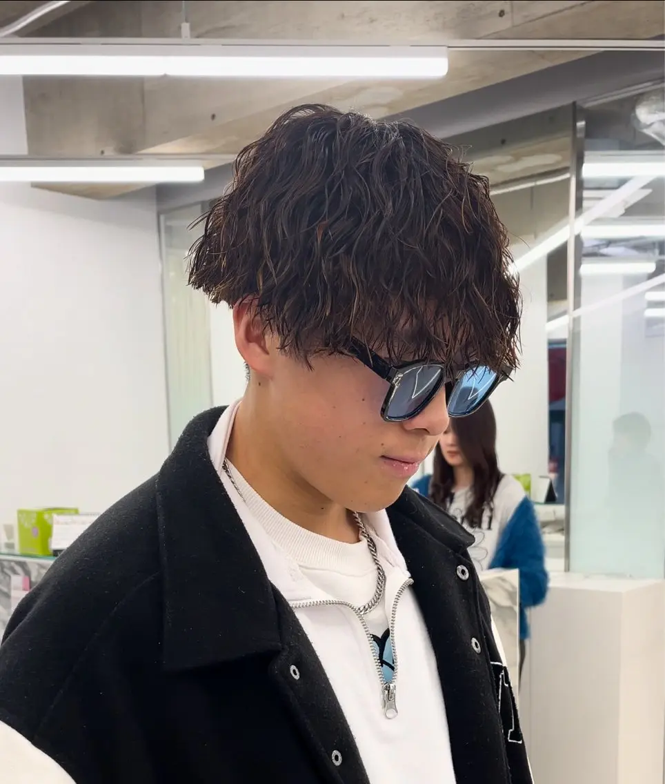 ショート カラー パーマ メンズ 森龍馬 メンズ専門美容師のヘアスタイル