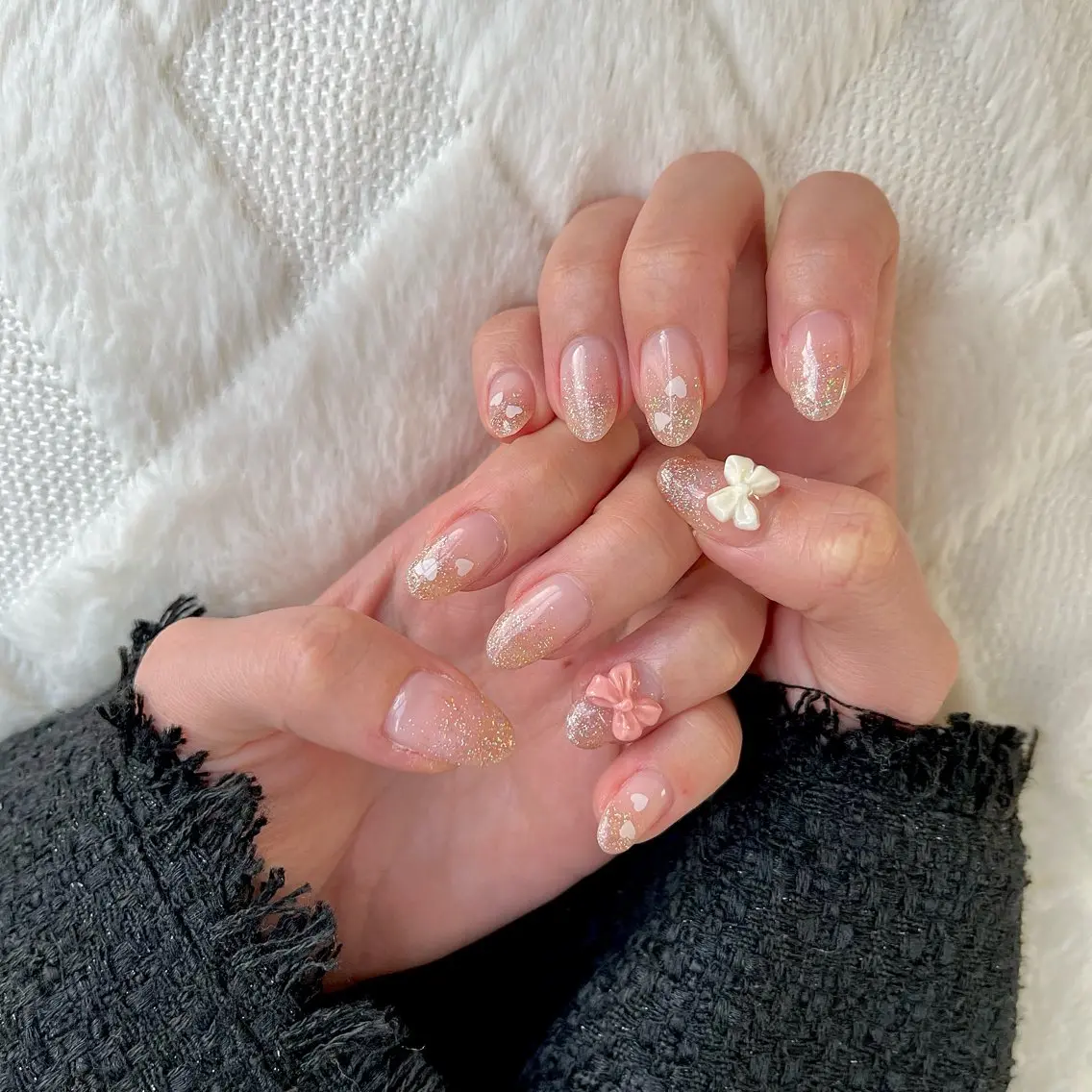 ネイル リボン ハンドネイル フットネイル Nailsalon Fave/Rinaのネイルデザイン