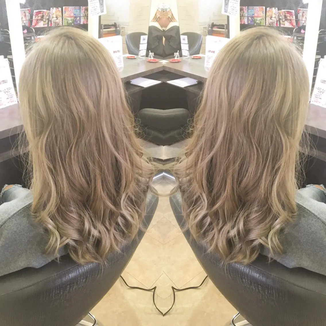 ロング カラー カット ヘアカラー トリートメント 💓シールエクステ ルミエールのヘアスタイル