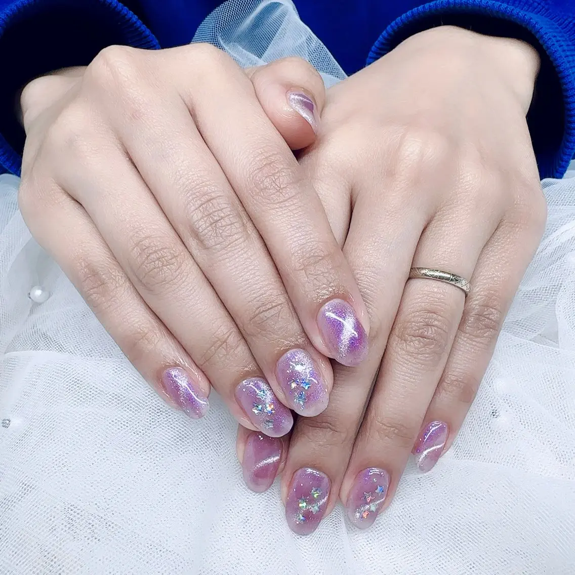 ネイル マグネットネイル シンプルネイル LOA.NAIL 本八幡店💞Kyouのネイルデザイン