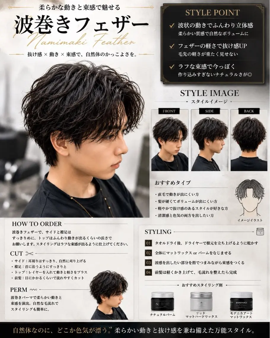 パーマ メンズ カット パーマ 柏メンズカットパーマ NO.1タイチのヘアスタイル