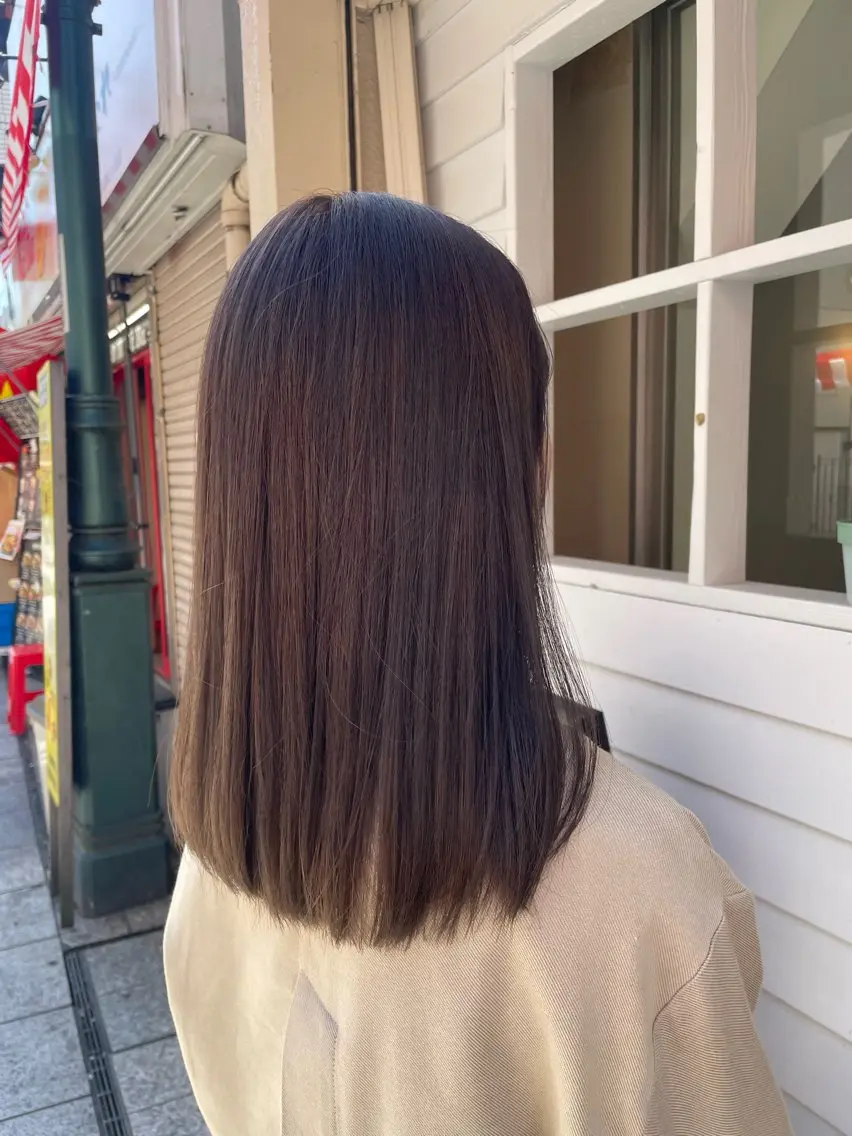 ミディアム カット ヘアカラー トリートメント ハイレート🤍🫧 池田のヘアスタイル