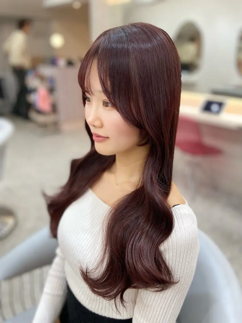 ロング カラー ベージュカラー ブリーチ ブラウンカラー ケアブリーチ ダブルカラー カット ヘアカラー トリートメント 新宿/韓国ヘア 中明度カラー/かやのヘアスタイル
