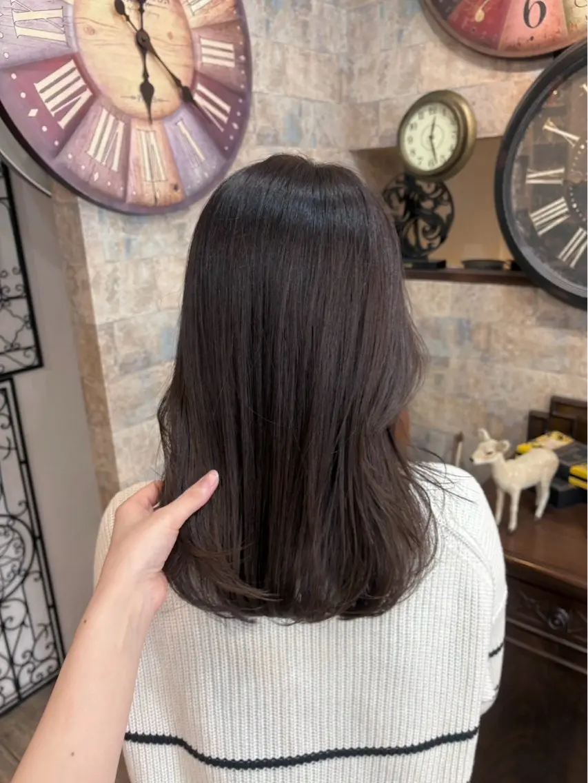 セミロング カラー 透明感カラー _ cocona.🎀のヘアスタイル
