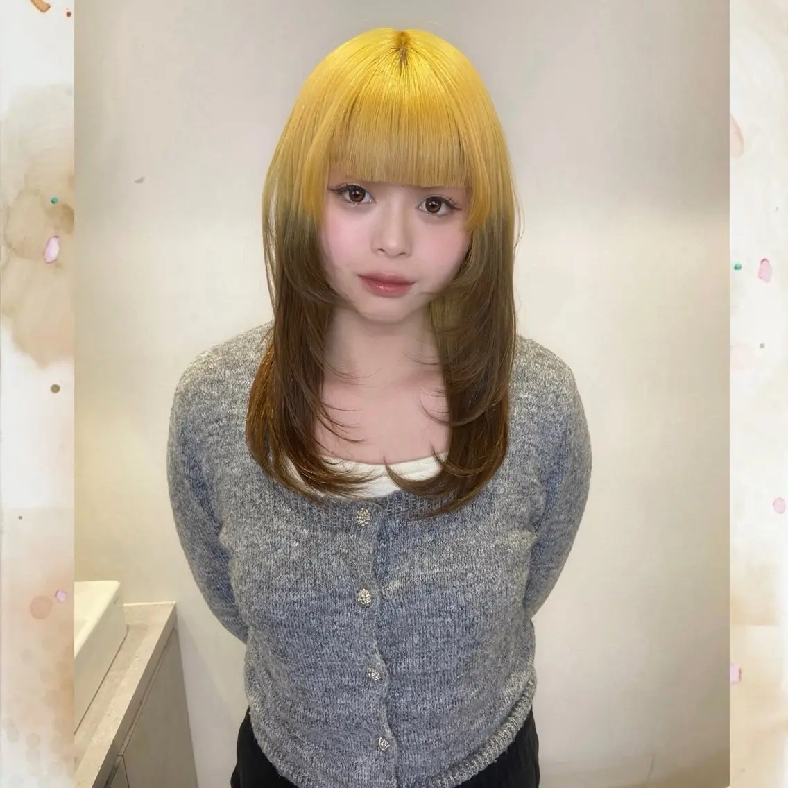 ロング ヘアカラー トリートメント ヘアセット 🎀ハイトーンカラー / RINA🎀のヘアスタイル