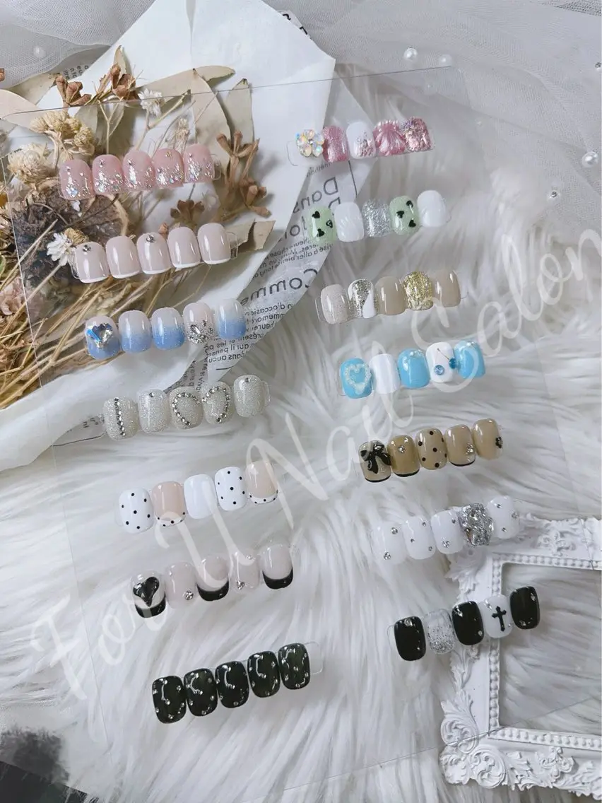 ネイル 長さ出し フレンチネイル ジェルネイル ガラスフレンチ 韓国ネイル For U nail スカルプ専門店のネイルデザイン