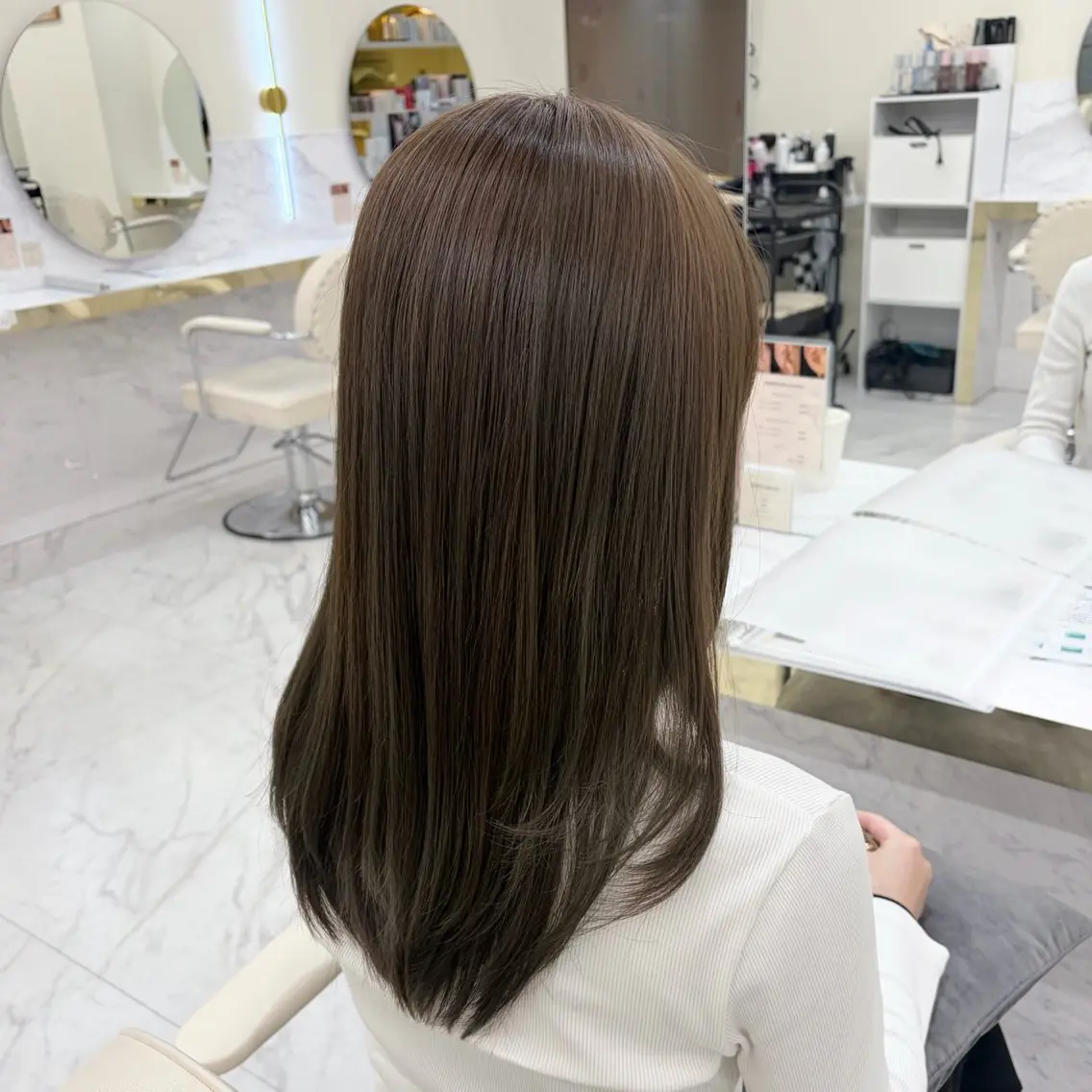 ロング ヘアカラー オリーブカラー🍐/ 韓国レイヤー/toaのヘアスタイル