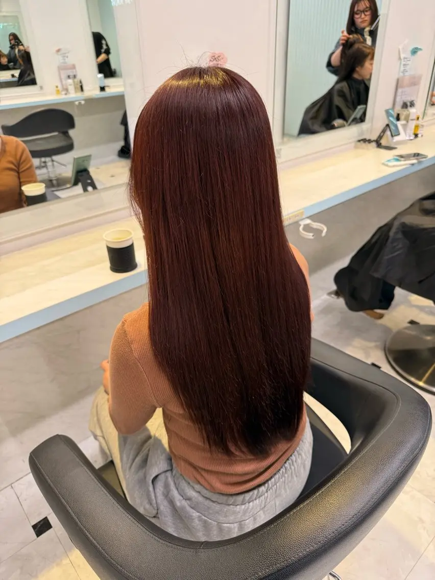 カラー ヘアカラー トリートメント 🇰🇷韓流暖色ヘア 🍒saaya🍒のヘアスタイル