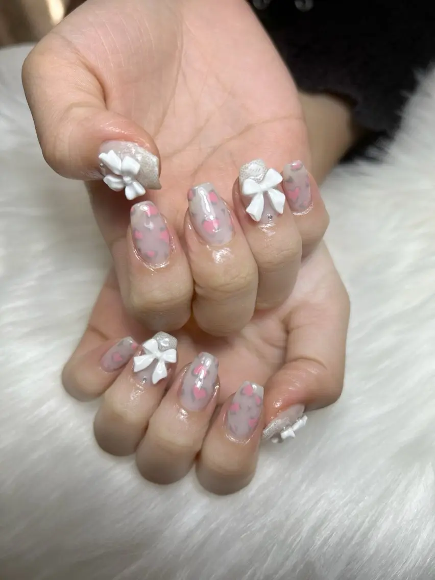 ネイル アートネイル オーロラネイル チークネイル 長さ出し フットネイル Chan nailsのネイルデザイン