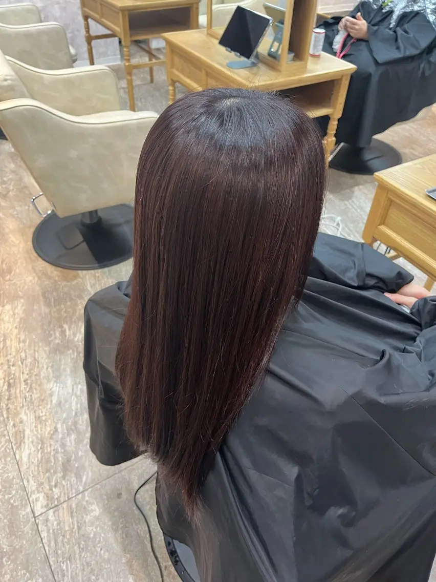 ロング ヘアカラー トリートメント 縮毛矯正⚡️カラー いいじまのヘアスタイル